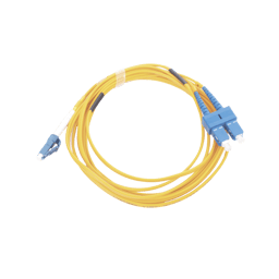 Jumper de fibra óptica monomodo 9/125 LC/UPC-SC/UPC, LinkedPro PVC, 2.0 mm, duplex, color amarillo, 3 metros LP-FO-D-LCU-SCU-03
