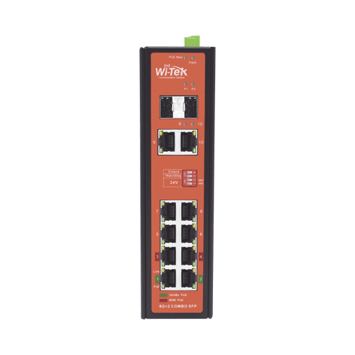 Switch Industrial POE++ y Pasivo de 24V, No Administrable con 8 Puertos Gigabit + 2 SFP Combo, WI-PS310GF-I-V2