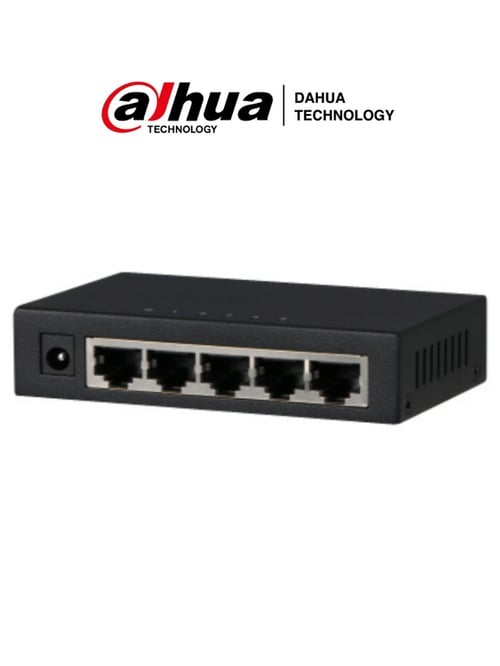 Switch Gigabit de 5 Puertos Dahua DH-PFS3005-5GT, No Admin/ Capa 2/ Carcasa Metalica/ Switching 10G/ Tasa de Reenvio de Paquetes 7.44 MBPS/ Memoria Bufer de Paquetes 1MB