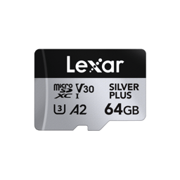 Memoria microSDXC 64GB Lexar Silver Plus LMSSIPL064G-BNANG con 205 MB/S de Lectura/100 MB/S de Escritura/UHS-I/Sin Adaptador