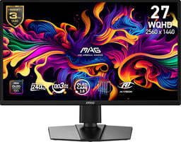 Monitor Gaming MSI MAG 272QP QD-OLED X24 26.5"/QD-OLED/WQHD 2560 × 1440/240Hz/0.03ms/HDMI 2.1/DisplayPort 1.4a/USB-C/Antirreflejo/Color Negro
