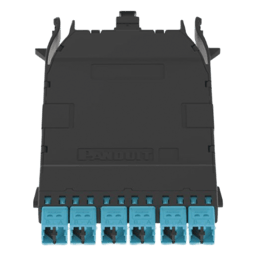 Cassette HD Flex de Empalme Panduit/6 Puertos LC Duplex (12 Fibras)/Para Fibra Multimodo OM4/6/Color Aqua/FHCZO-12-10U