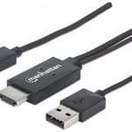 Cable MHL Manhattan Micro USB a HDMI, + USB-A P/Alimentacion, 151511