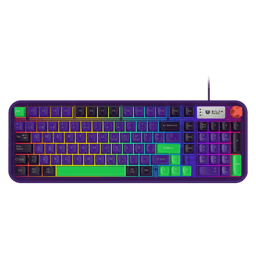 Teclado Gamer Alámbrico Balam Rush Warstrike EVA KG500E RGB BR-945806/Membrana/USB-C/USB-A/Morado