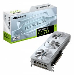 Tarjeta de Video Gigabyte GV-N5070EAGLEOC ICE-12GD Geforce RTX 5070/12GB GDDR7/PCI-E 5.0/1XHDMI/3XDP/Color Blanco