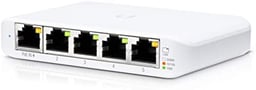 Switch Unifi Administrable Compacto Ubiquiti 5 Puertos 10/100/1000 MBPS, Soporta Entrada de POE 802.3AF/AT, USW-FLEX-MINI