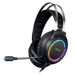 Diadema Con Microfono Gamer Eros M3 Gamdias Alambrico/ RGB/ USB/ 50MM/ Color Negro, GD-EROS M3