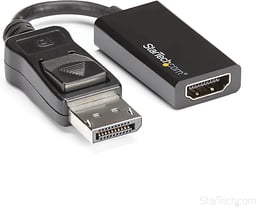 Adaptador De Video DISPLAYPORT A HDMI STARTECH DP2HD4K60S Con Pestillo/Color Negro
