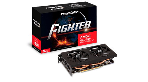 Tarjeta de Video Power Color Radeon Fighter RX 7600XT 16G-F, 16GB GDDR6/PCI Express 4.0 X8