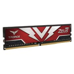 Memoria DDR4 8GB 3200MHZ Teamgroup T-Force Zeus TTZD48G3200HC2001, Color Rojo, PC4 25600 1.2 V, NON-ECC, CL20