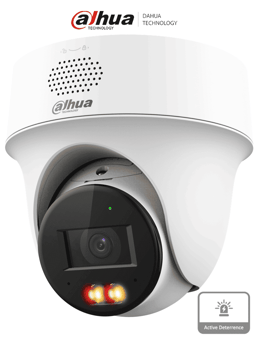 Camara PT IP Domo Dahua DH-IPC-PT1439H-PV 4MPx/Lente 2.8mm/30m de Iluminacion Dual Inteligente/Audio Dos Vias/Deteccion de Humanos y Vehiculos/Proteccion Perimetral/Disuasion Activa/PoE/IP66