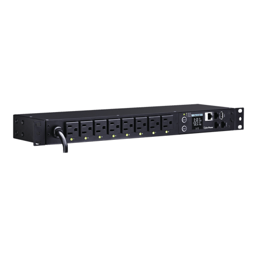 PDU Switchable por Toma Cyberpower PDU41001 Entrada 120VCA Nema 5-15P/ con 8 Salidas Nema 5-15R/ Horizontal 19"/ 1UR