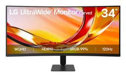 Monitor 34" LG 34U601B-B UltraWide LED/Curvo/VA/HDMI/DP/3440X1440/G-SYNC/FreeSync/120Hz/Negro/34U601B-B.AWMQ