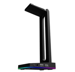Base Para Audifonos Gamer Naceb NA-0952, T11 Eleven, RGB, 2XUSB, 3.5MM, Color Negro