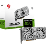 Tarjeta de Video MSI Nvidia Geforce RTX 4070 Ventus 2X White 12G OC / 12GB/ GDDR6X/ 192BIT/ 2520MHZ/ HDMI/ PCI Express 4.0