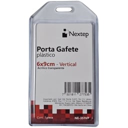 Paquete C / 10 Piezas De Porta Gafete Nextep NE-351VP De Plastico / 6X9CM / Flexible / Vertical