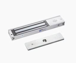 Chapa magnética 600Lb con Buzzer de alarma de puerta abierta / LED indicador de estado / Sensor de estado de placa/ Libre de Magnetismo Residual MAG600BZ