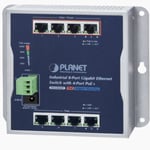 Switch Industrial de Pared Planet WGS-804HP 8 Puertos Gigabit con 4 Puertos POE+ 802.3AT