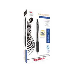 Caja C/6 Piezas Bolígrafo Zebra Sarasa Clip Rollerball Retráctil / Punto Mediano 0.7 / Tinta Gel Color Azul / 808AZLMDC006
