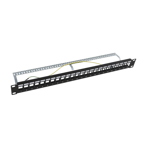 Patch Panel Modular STP de 24ptos, 1U, LP-PP-23-STP-BK-24P