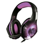 Diadema Audifono Flexible Con Microfono Necnon, Alambrico 3.5MM Color Negro-Fucsia, NCAGVI13SI