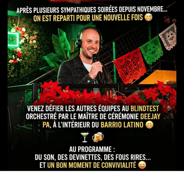 🎶 Blindtest 🎶 au Barrio à Valence avec DeeJay PA