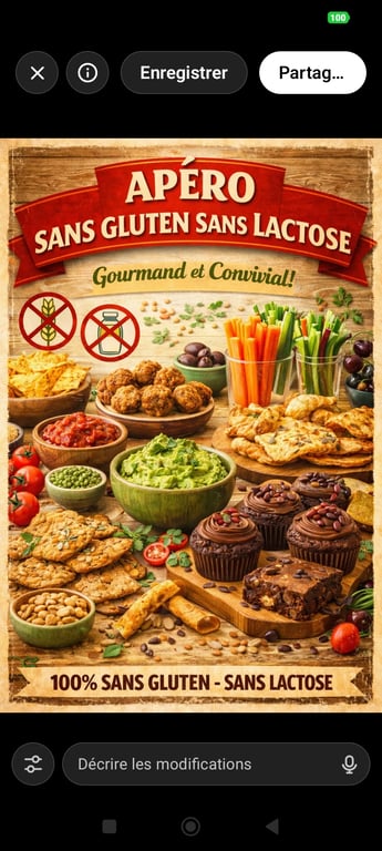 Apéro sans gluten ni caseine