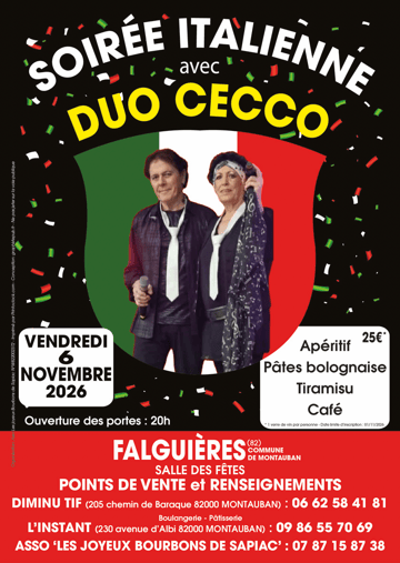 Soirée italienne repas dansant  