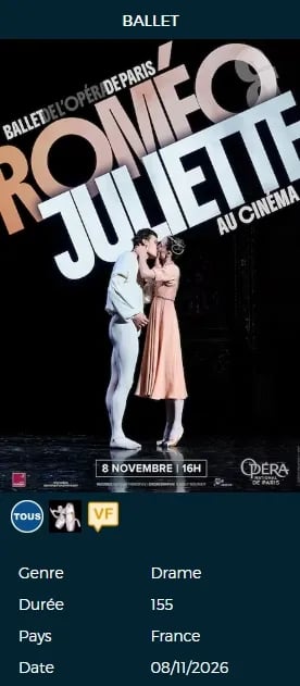 Ballet Roméo et Juliette au Kinépolis par le ballet de l'Opéra de Paris
