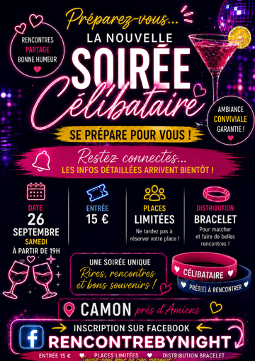 Soirée célibataire près d’Amiens le 26/09 