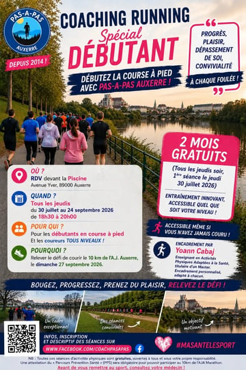 🏃‍♂️ Course à pied – Séance « Pas à Pas » (Débutants bienvenus)