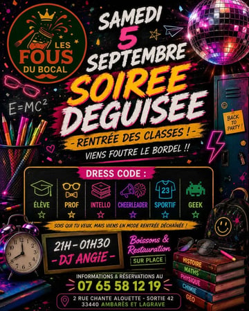 Soirée déguisé élève, prof ect