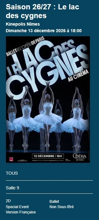 Le lac des cygnes au Kinépolis