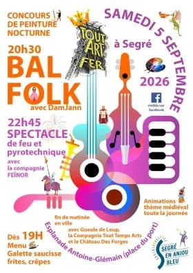 Bal folk gratuit spectacle feu et pyrotechnique 
