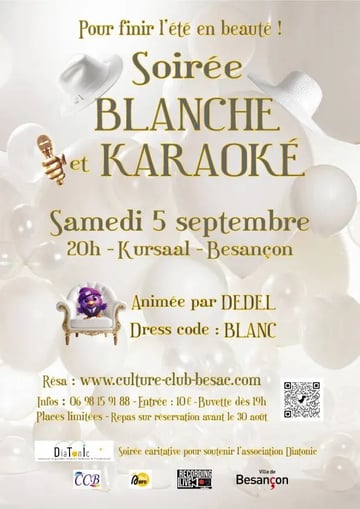 soirée blanche karaoké dansant repas possible
