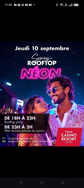 Soirée Rooftop au Casino de Namur 