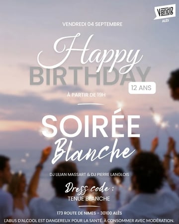 Soirée BLANCHE au V&B Alès 🍻🎉