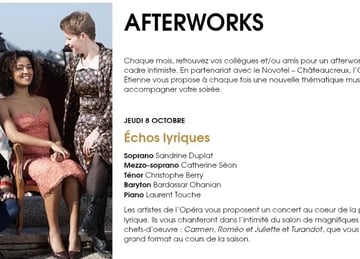 Afterwork et Concert lyrique pour découvrir l opéra 