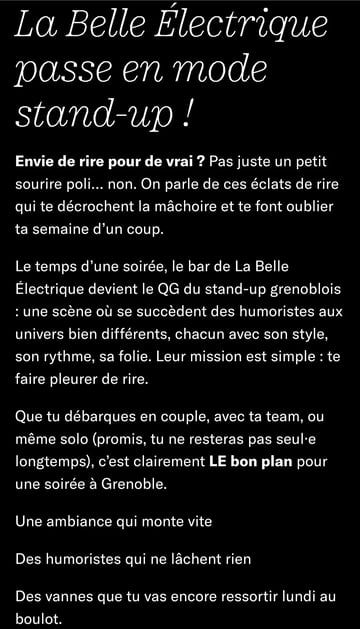 Stand up à la belle Électrique 