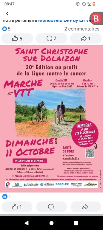 Rando VTT solidaire + repas