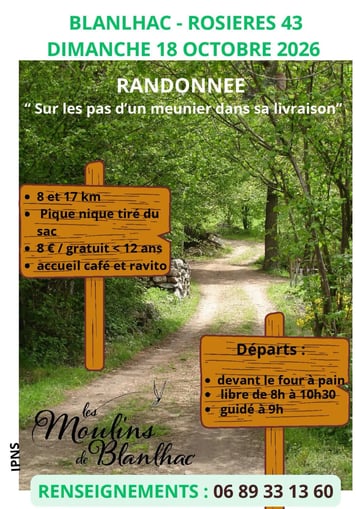 Randonnée 8km "les Moulins de Blanlhac"