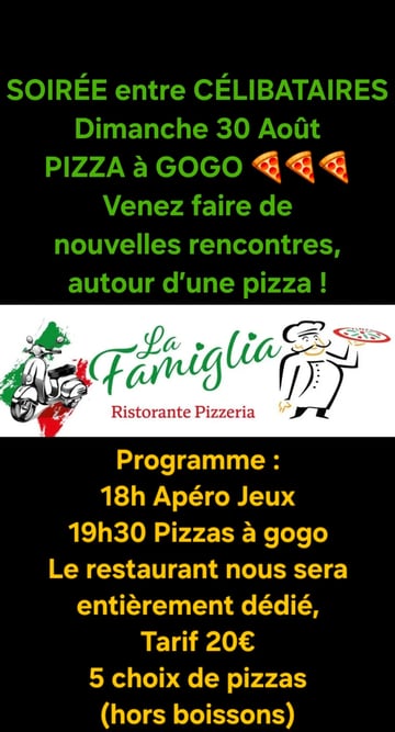 Soirée entre CÉLIBATAIRES - Apéro Jeux et PIZZA à volonté 🎉