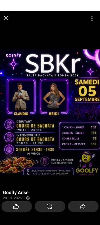Cours de bachata et soirée 