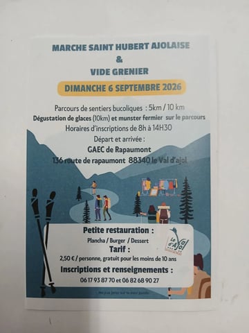 BIS -  Rando et vide grenier Ajolais Dimanche 6 Septembre 2026 à partir de 7H59