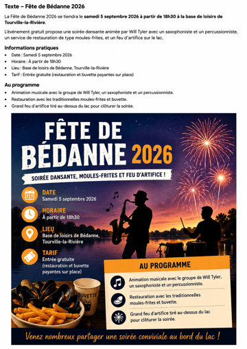 Fête de bédane 2026