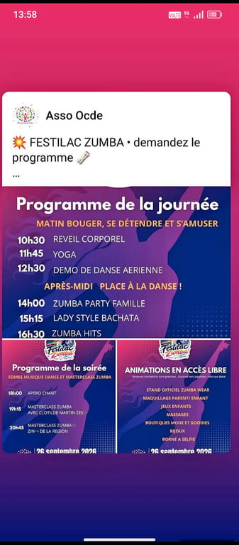 Sortie convivial sur un air de zumba 😉