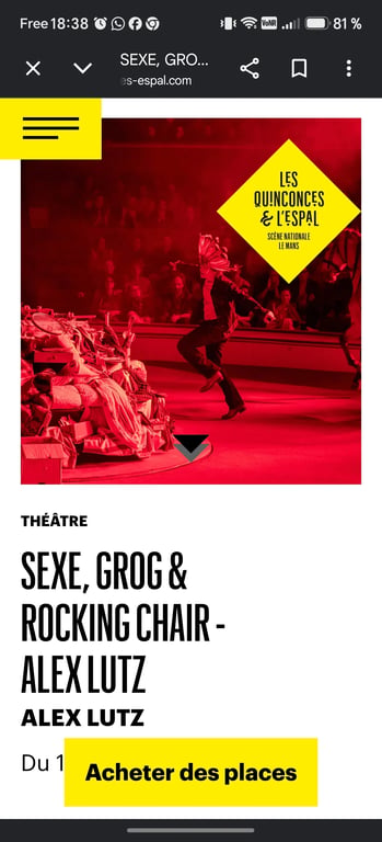 THÉÂTRE  SEXE, GROG & ROCKING CHAIR - ALEX LUTZ ALEX LUTZ