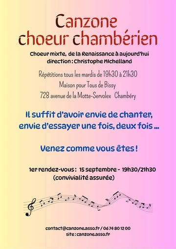 Répétition de rentrée Chœur Canzone