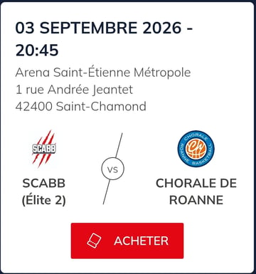 Match  basket amical Scabb St Chamond/ La Chorale de Roanne