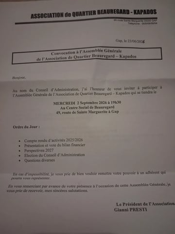 Assemblée général 